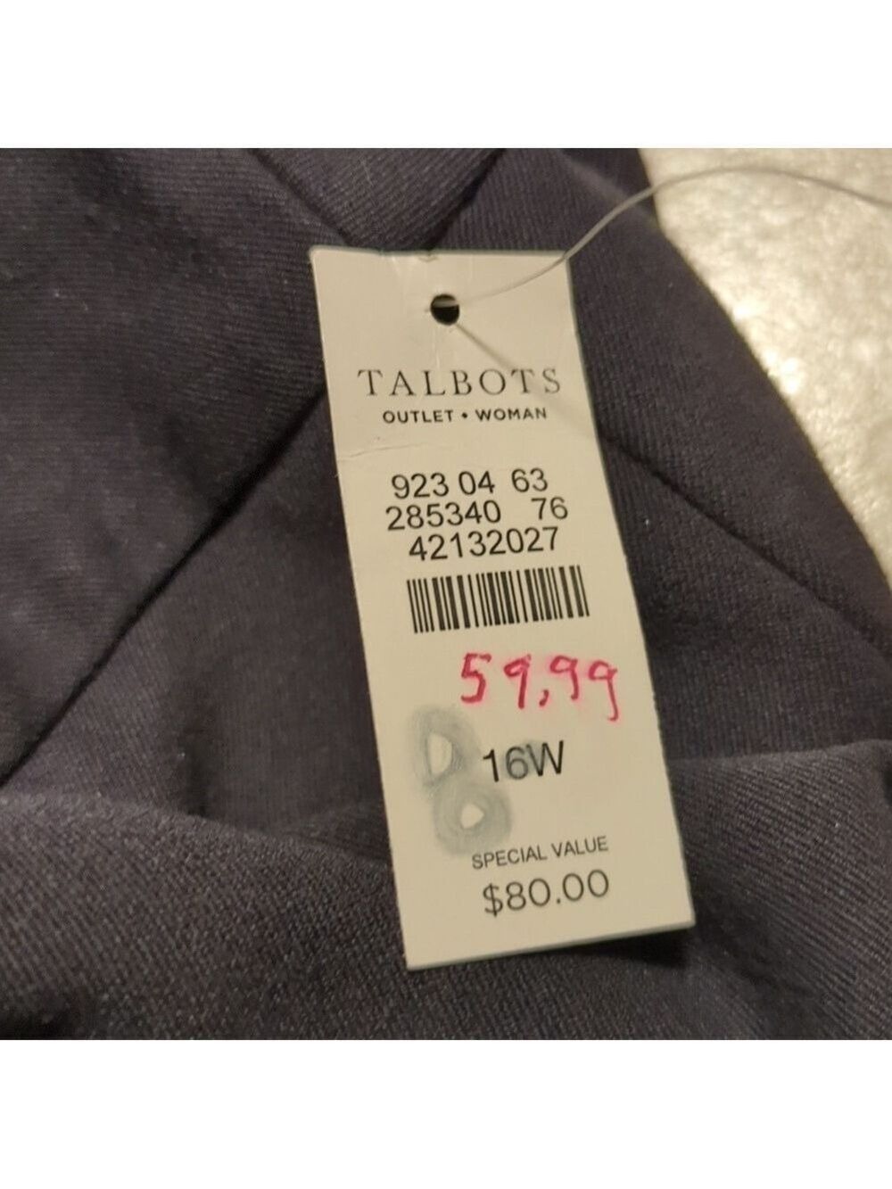 Talbots Women's Black Dress Pants Elastic Waist Size 16W Career Business Attire - Picture 11 of 11